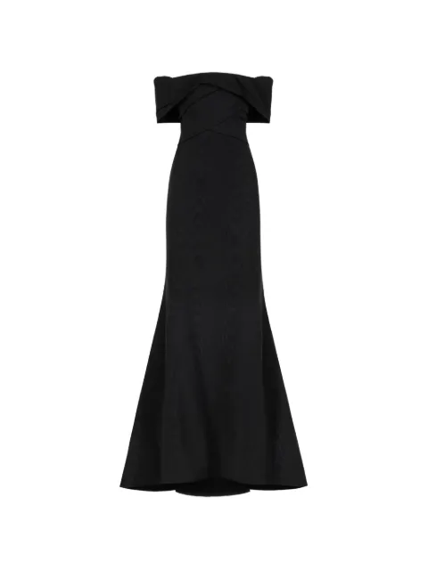 Oscar de la Renta drape-detailed trumpet gown
