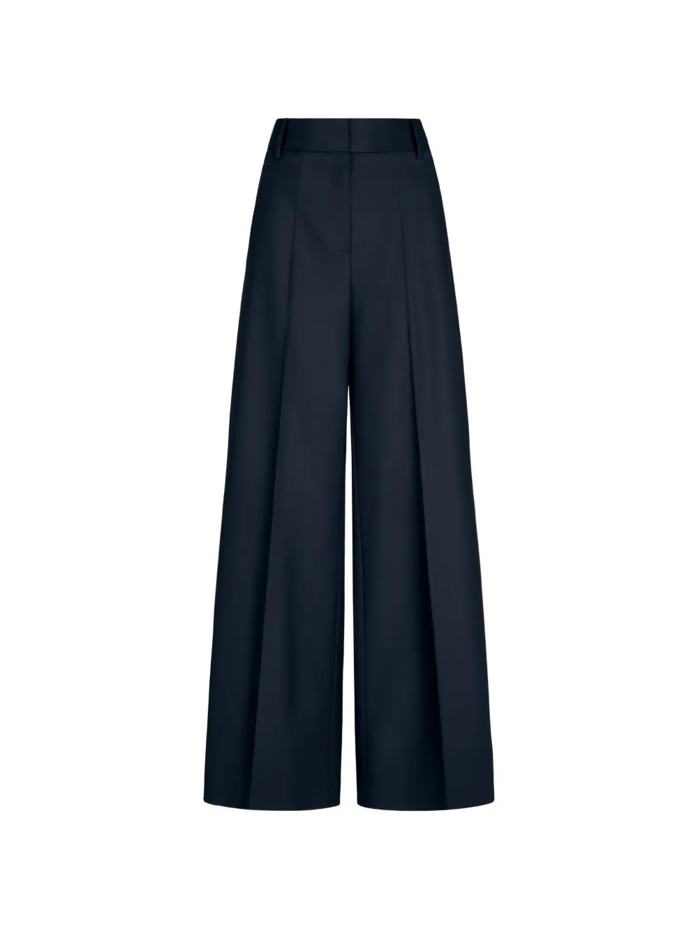 Oscar de la Renta wide-leg wool-blend pant - Blu