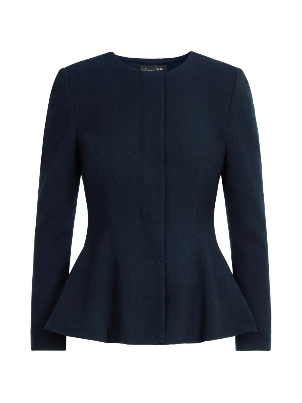 Oscar de la Renta peplum wool-blend jacket - Blu