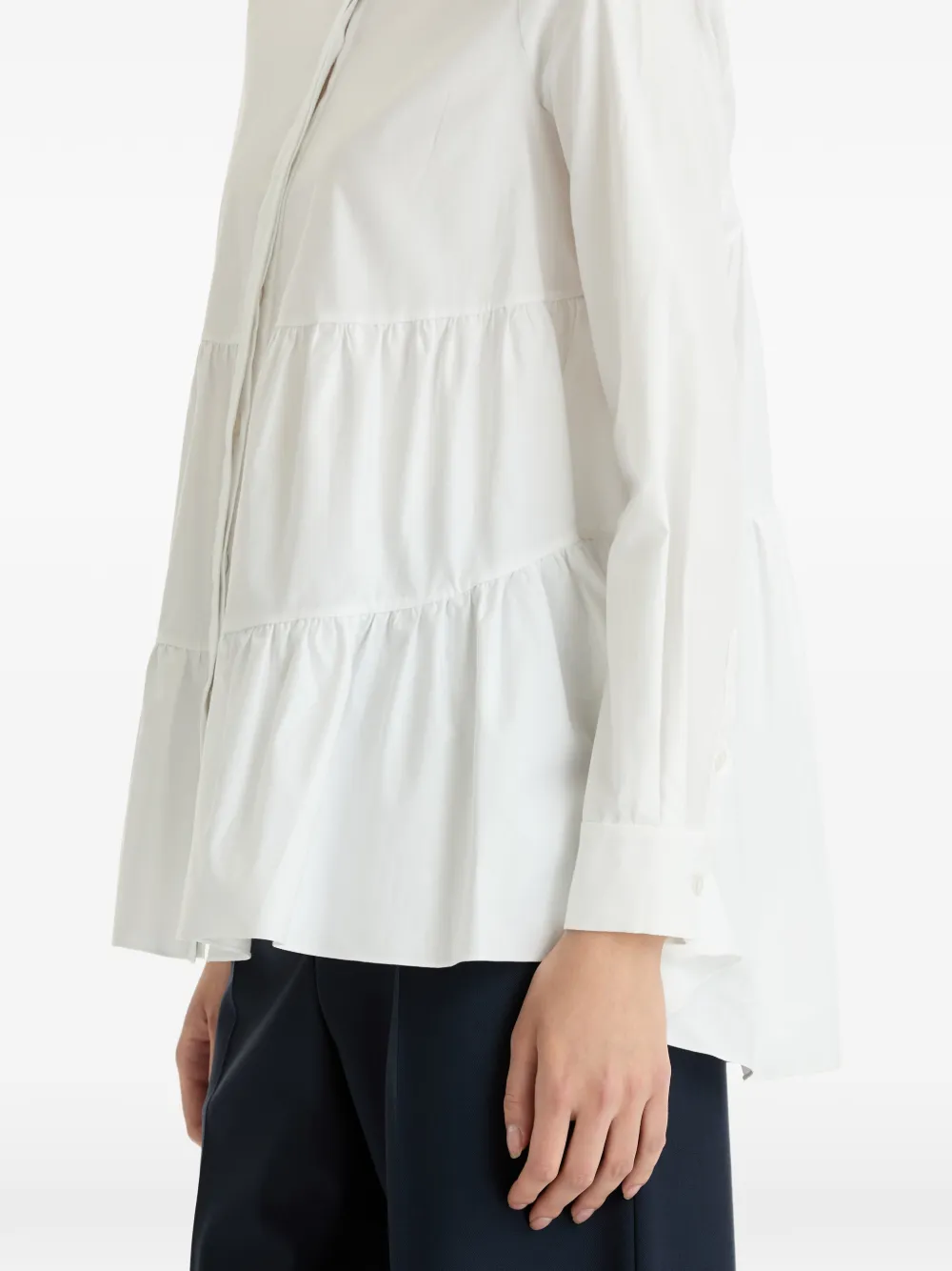 Oscar de la Renta Gelaagde popeline blouse van katoen Wit