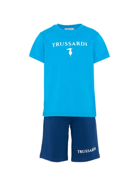 TRUSSARDI JUNIOR logo-print T-shirt and shorts set