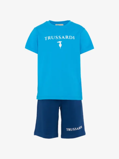 TRUSSARDI JUNIOR logo-print T-shirt and shorts set