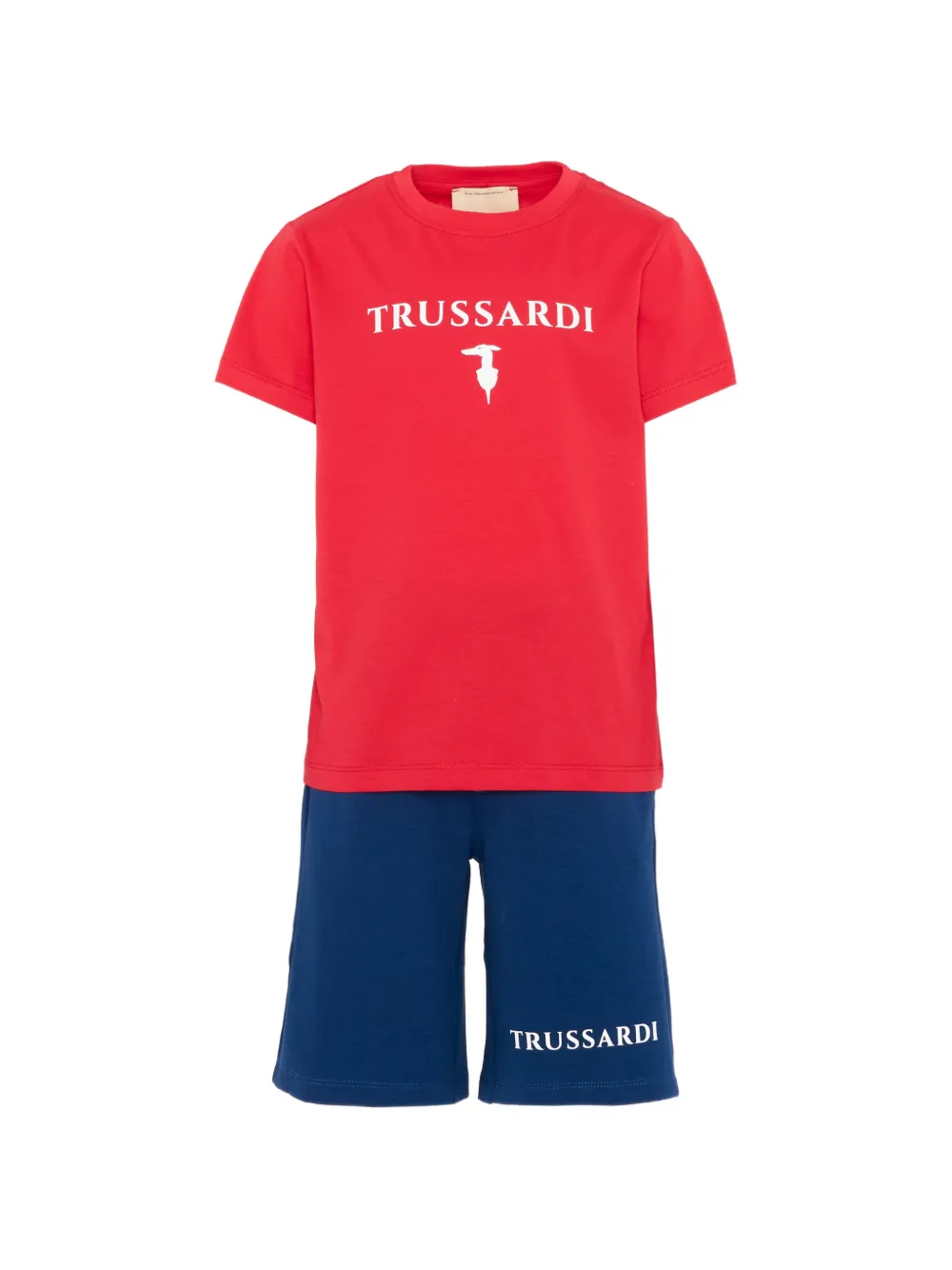 TRUSSARDI JUNIOR logo-print T-shirt and shorts set - Rosso