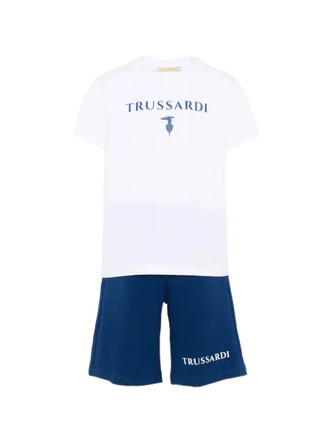 TRUSSARDI JUNIOR logo-print T-shirt and shorts set