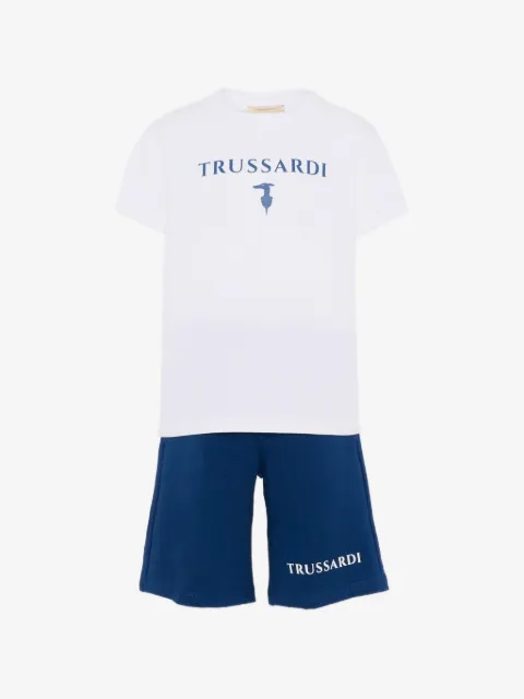 TRUSSARDI JUNIOR logo-print T-shirt and shorts set