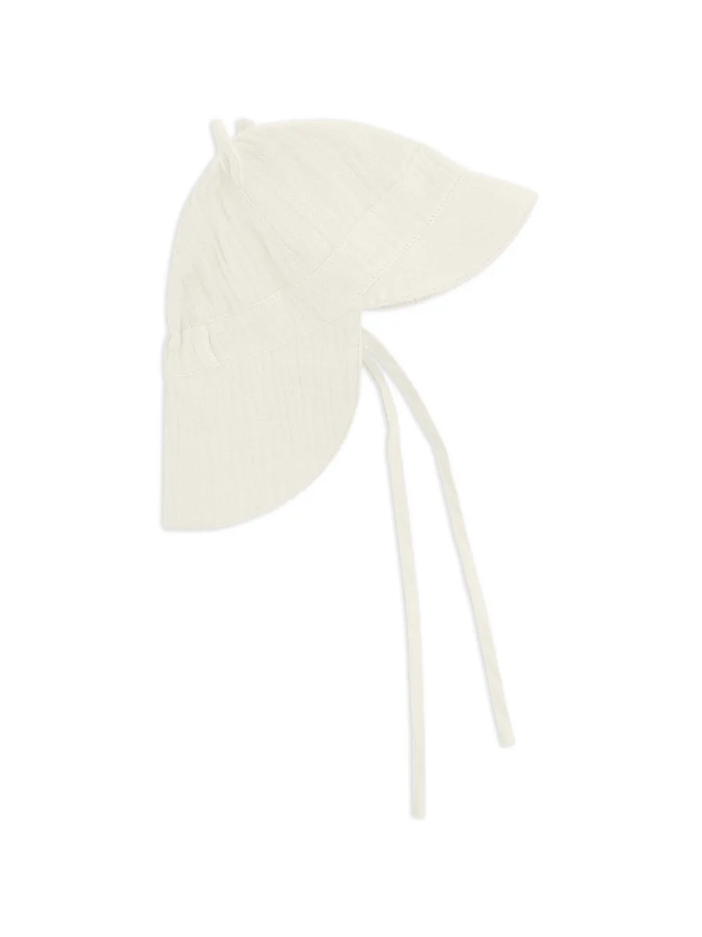  Huttelihut Ear-detail Tie-fastening Hat - White 