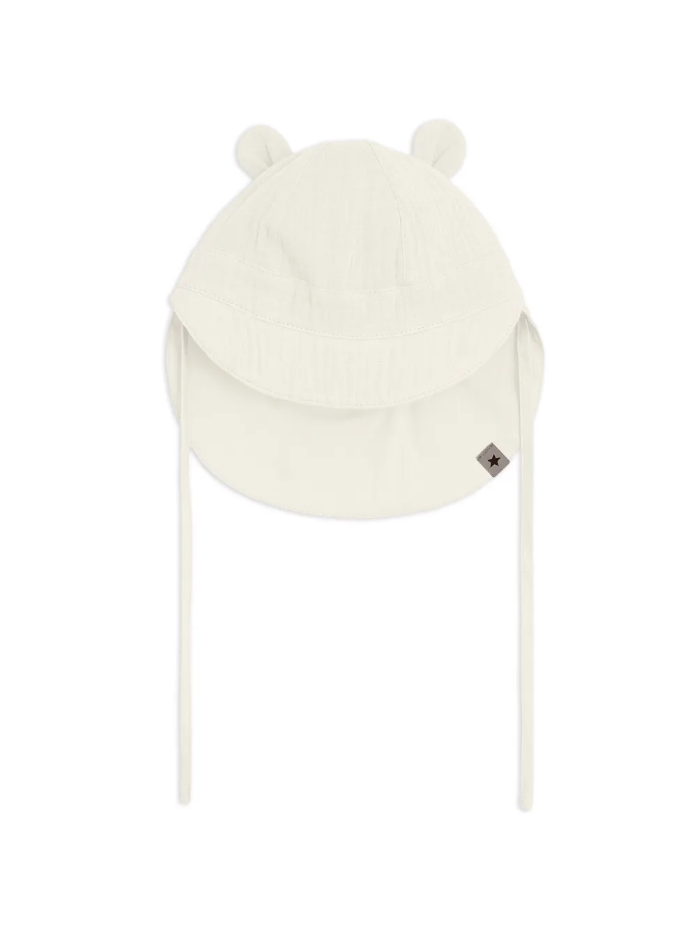 HUTTEliHUT ear-detail tie-fastening hat - Weiß