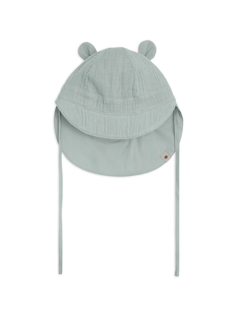 HUTTEliHUT ear-detail tie-fastening hat - Verde