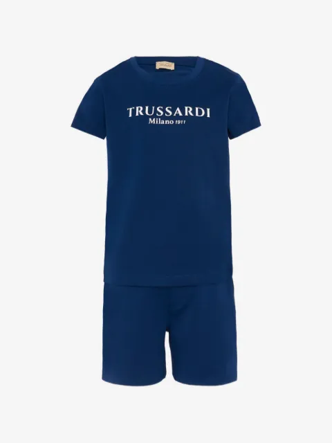 TRUSSARDI JUNIOR logo-print T-shirt and shorts set