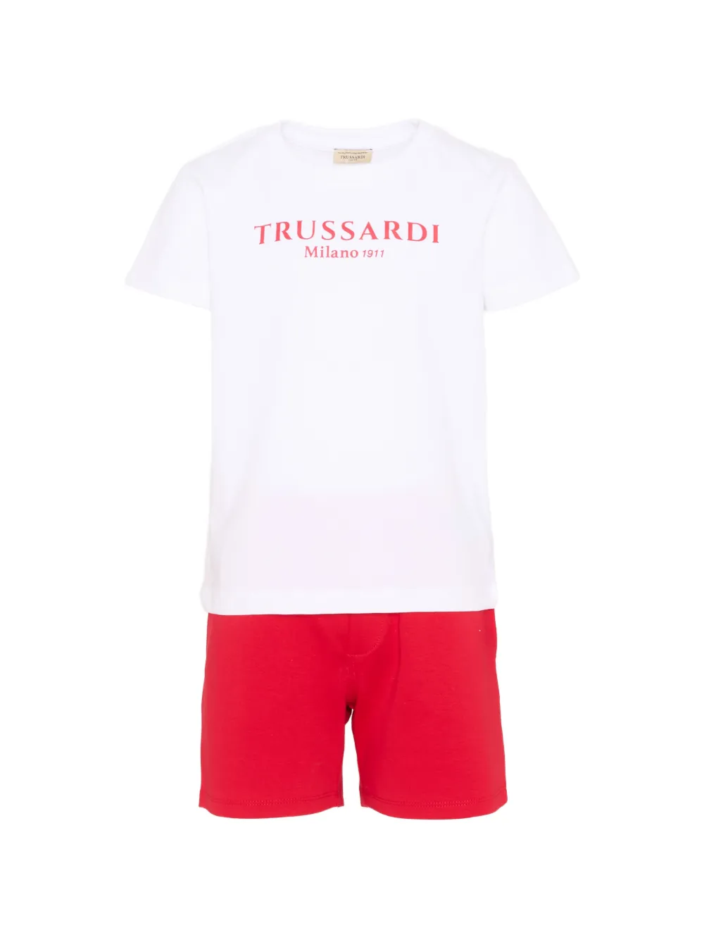 TRUSSARDI JUNIOR logo-print T-shirt and shorts set - Bianco