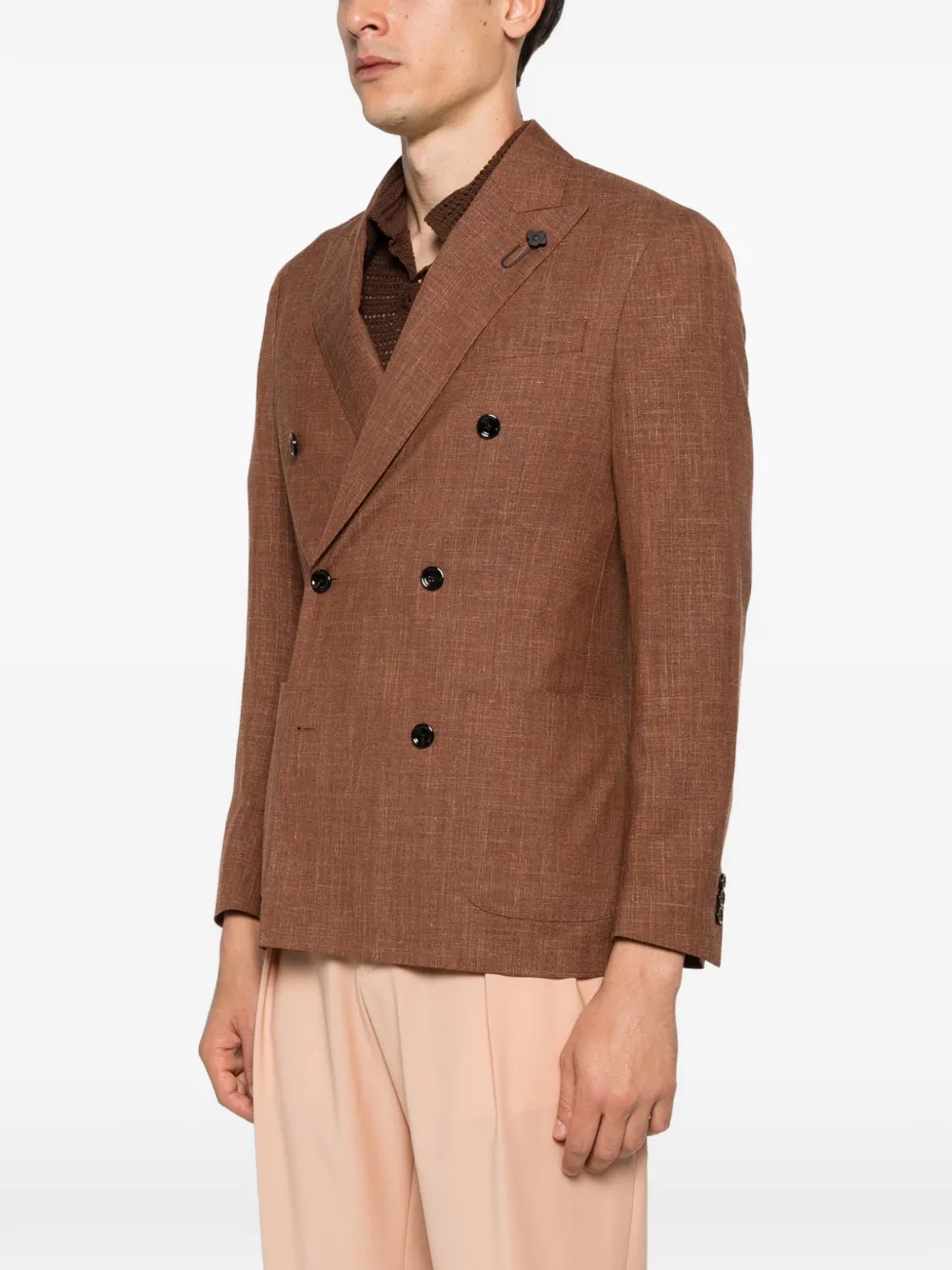Lardini Blazer met dubbele rij knopen Bruin
