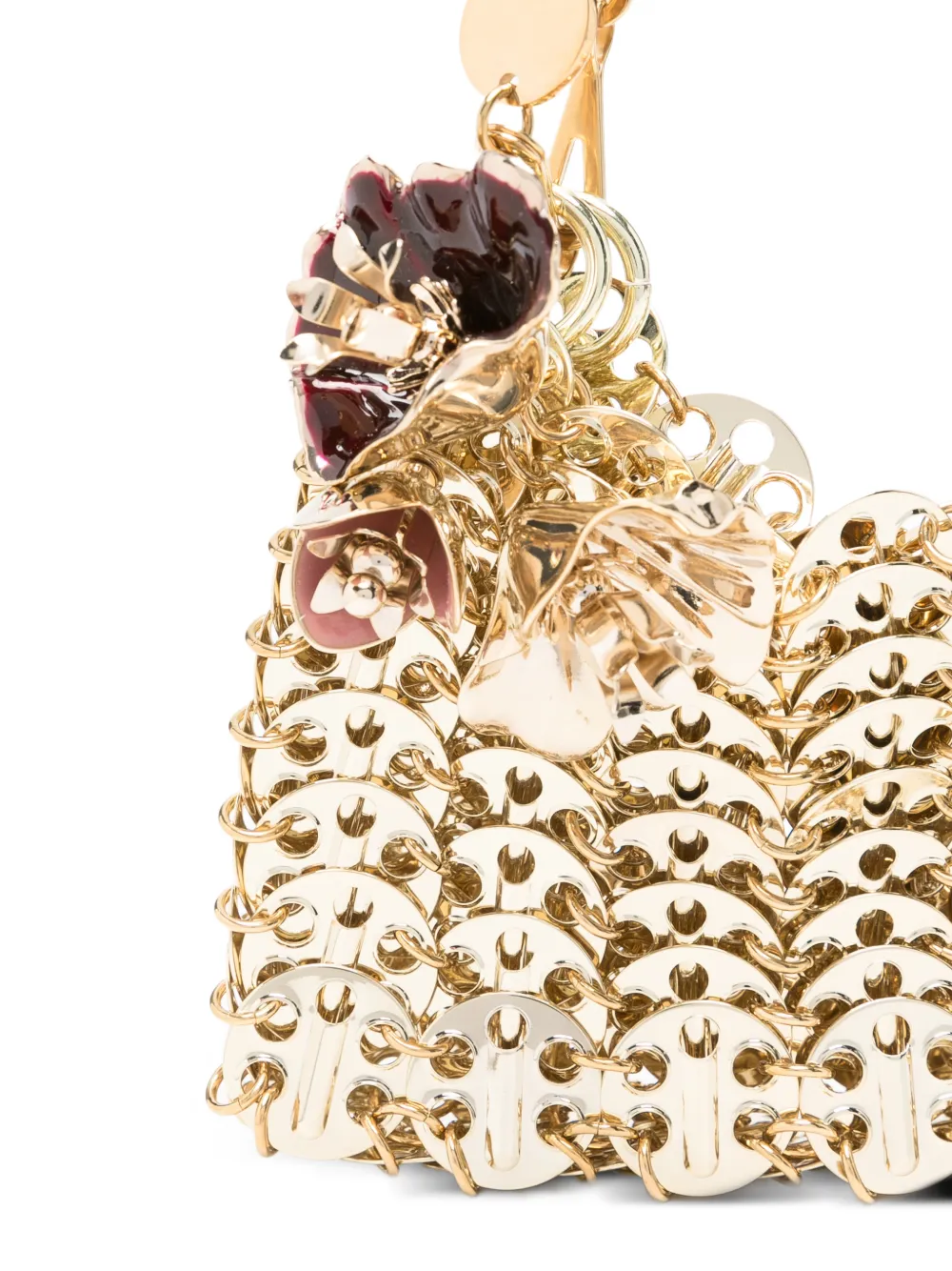 Rabanne 1969 schoudertas met bloembedel Goud