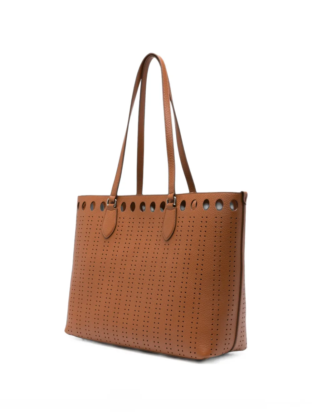 Valentino Garavani VLogo Signature leren shopper met geperforeerde details Bruin