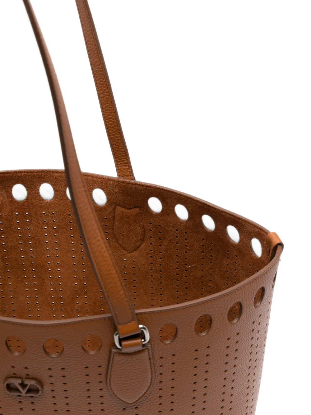 Valentino Garavani VLogo Signature leren shopper met geperforeerde details Bruin