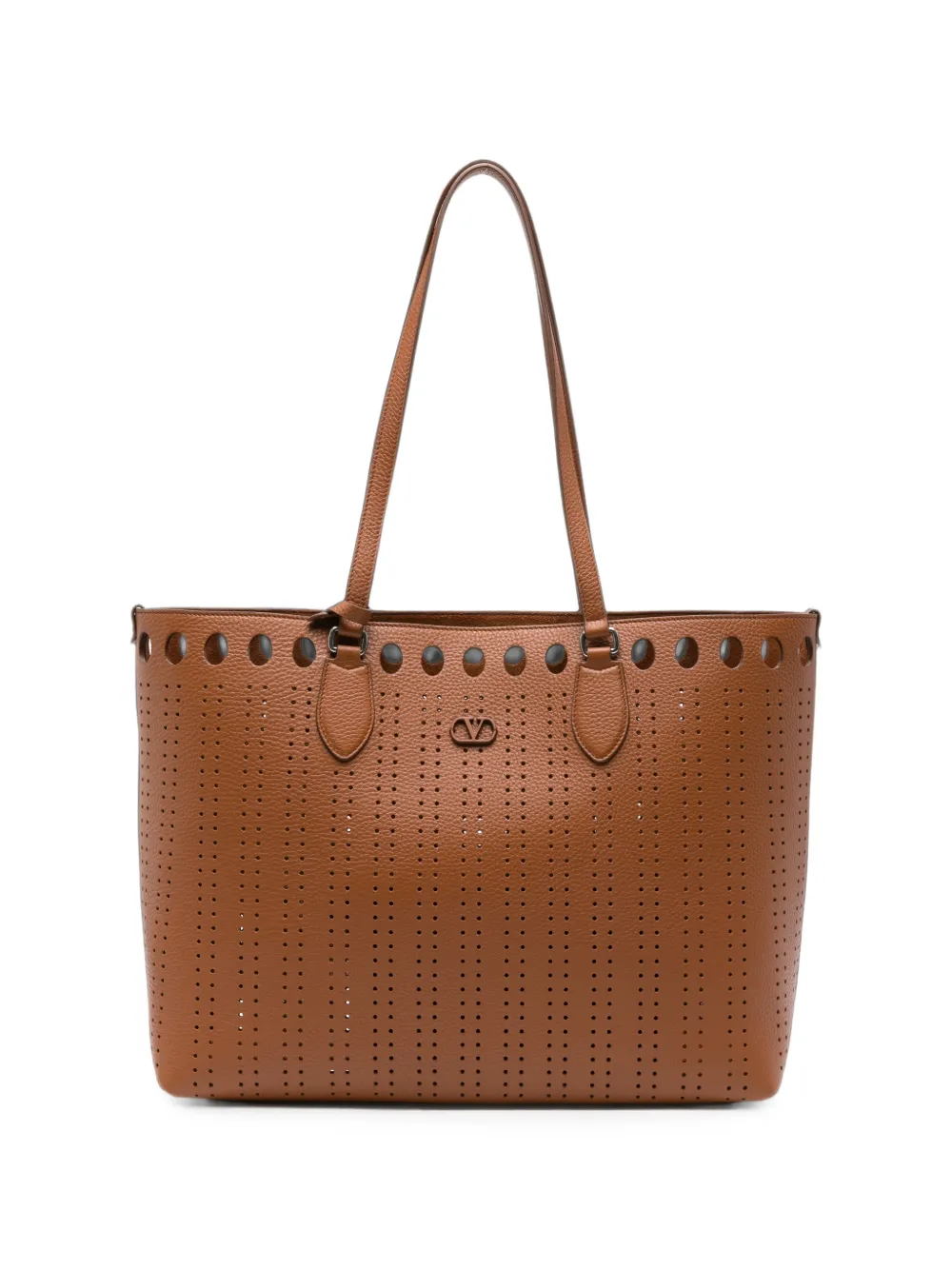 Valentino Garavani large Dottie laser-cut tote bag - Marrone