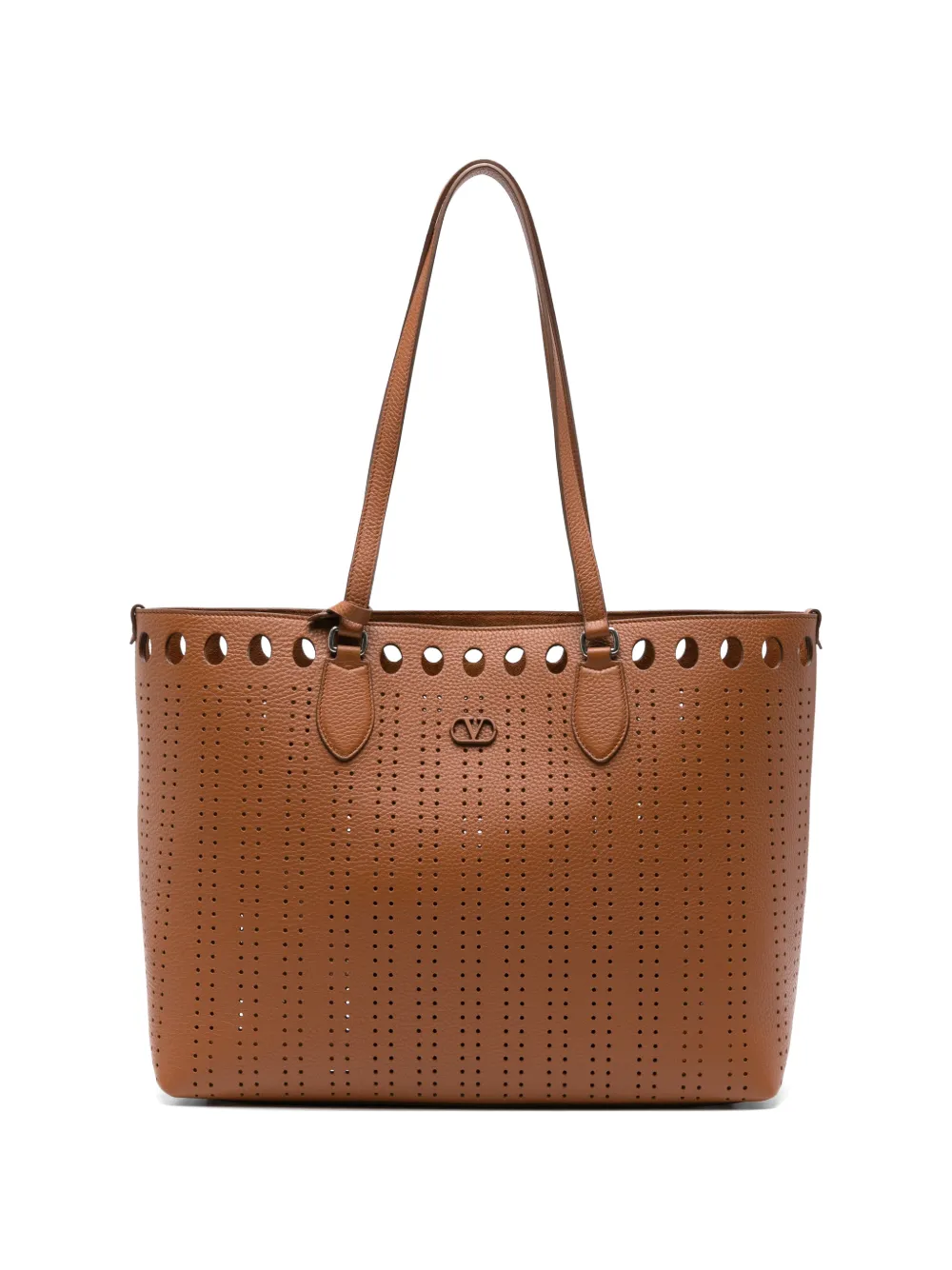 Valentino Garavani large Dottie laser-cut tote bag - Marrone