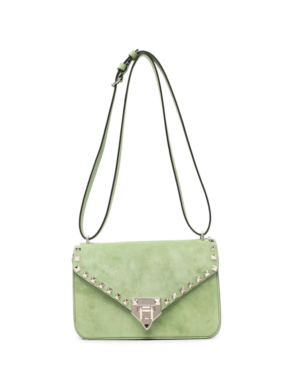 Valentino Garavani Rockstud leather shoulder bag - Verde