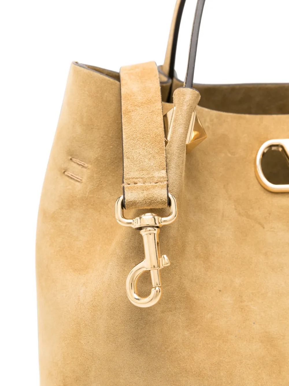 Valentino Garavani VLogo Signature suede tote bag Beige