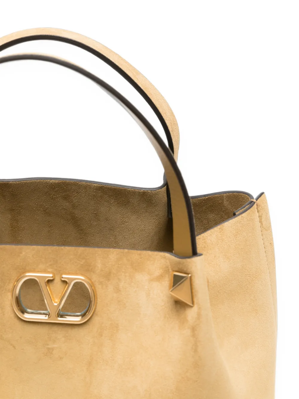Valentino Garavani VLogo Signature suede tote bag Beige