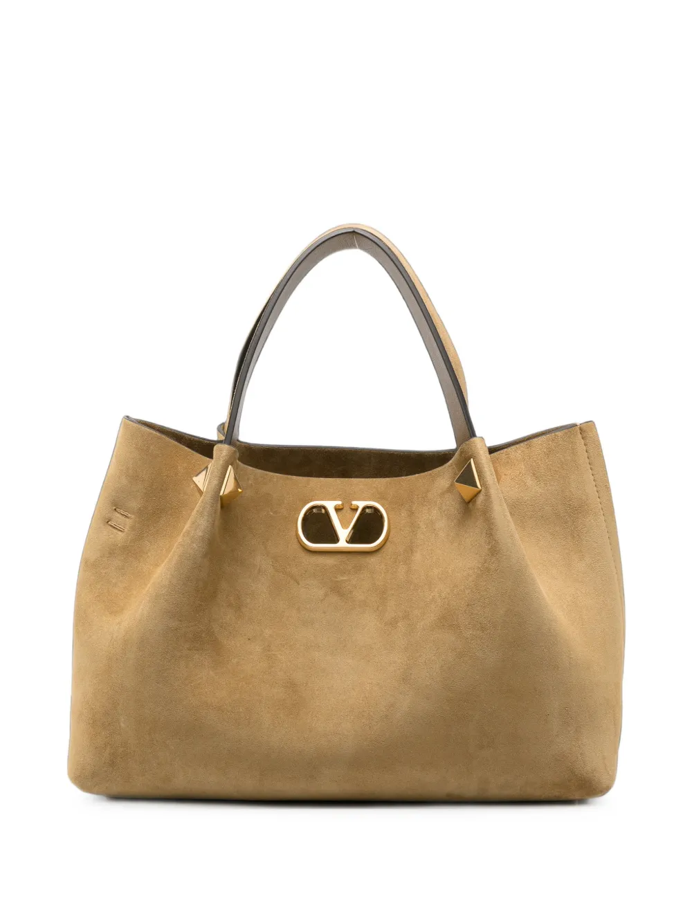 Valentino Garavani VLogo Signature suede tote bag - Toni neutri
