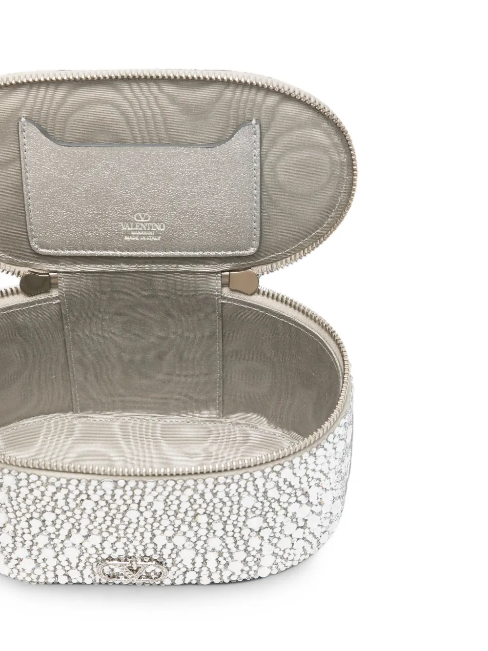 Valentino Garavani VLogo Signature toilettas verfraaid met kristallen Zilver