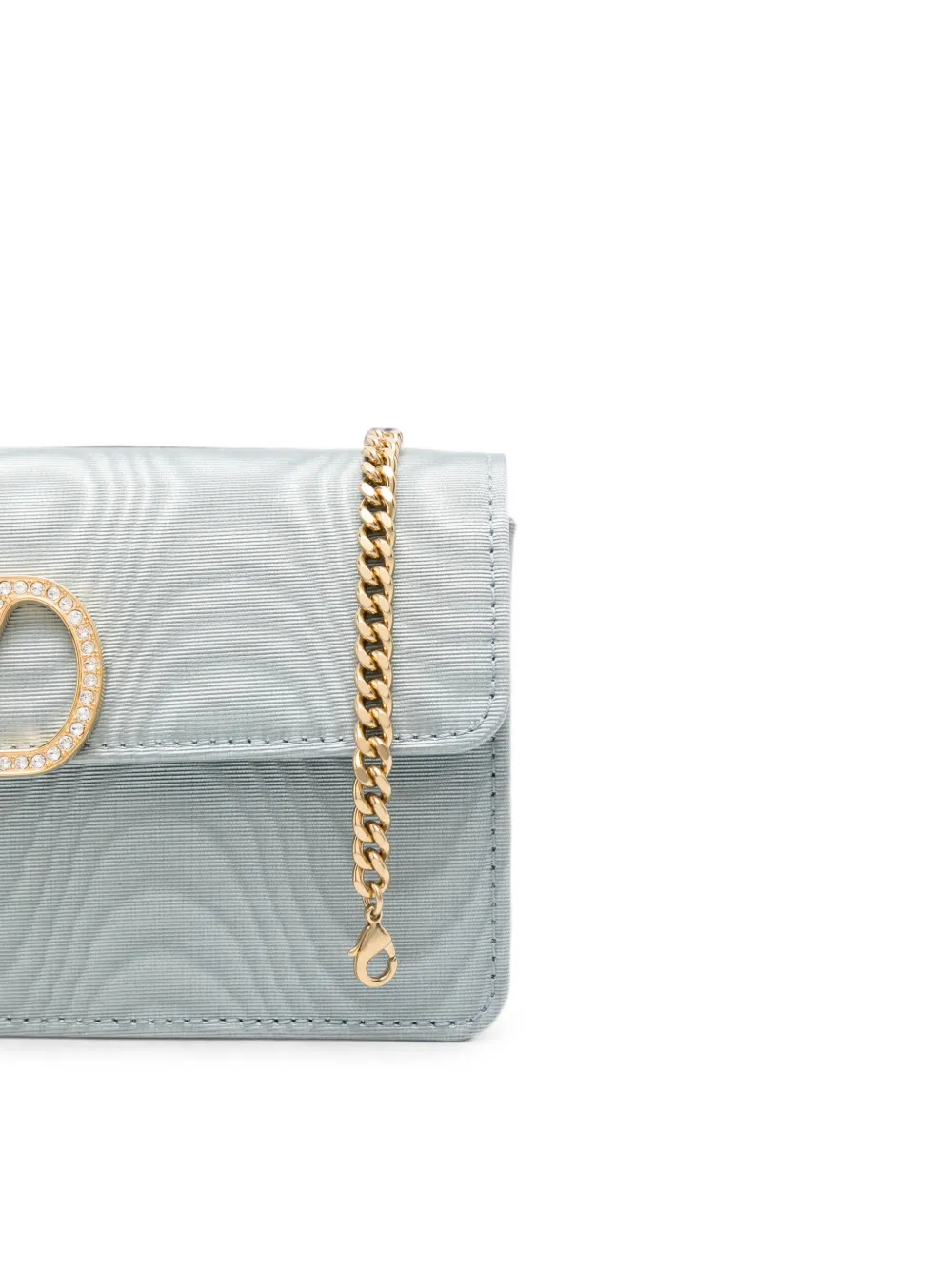 Valentino Garavani VLogo Signature portemonnee van moiré stof met verfraaid logo Blauw