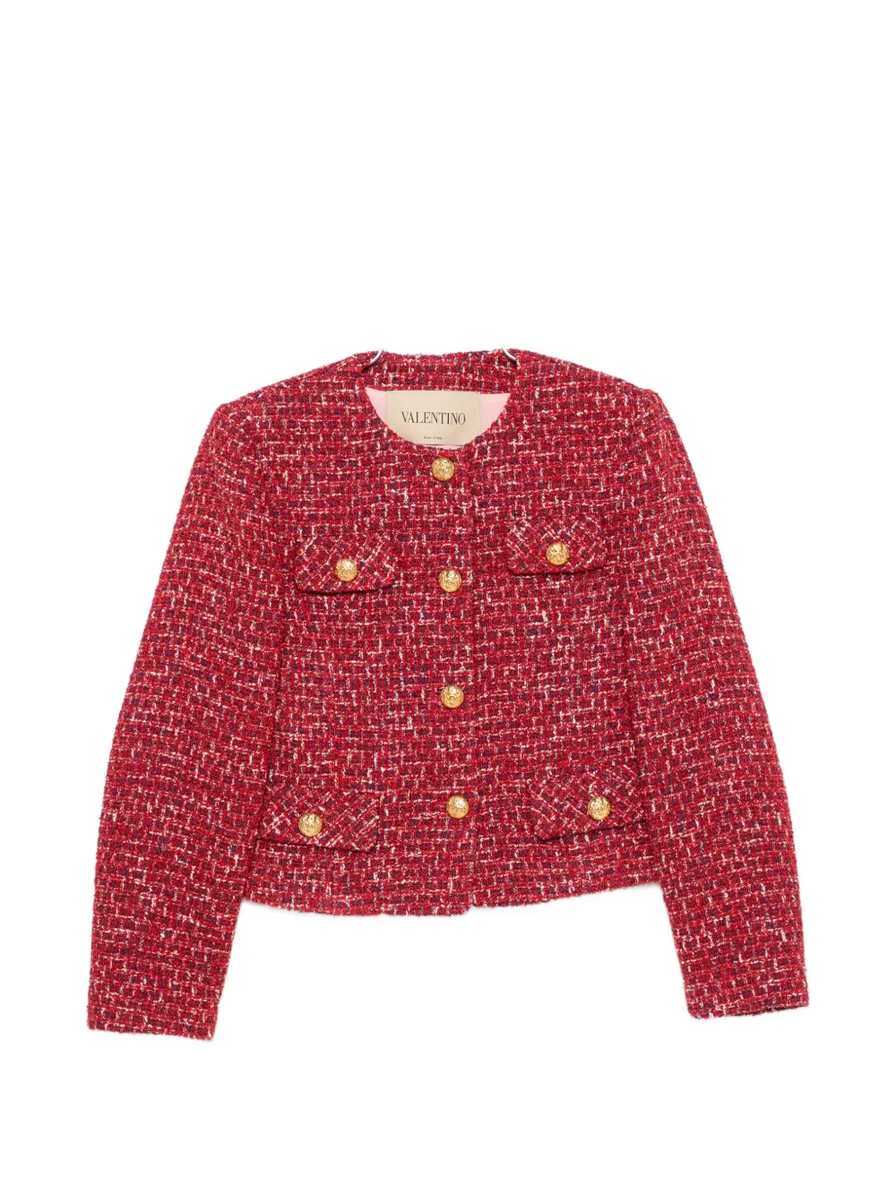 Valentino Garavani buttoned tweed jacket - Red