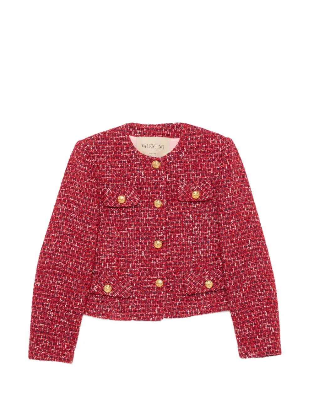 Valentino Garavani buttoned tweed jacket - Rosso