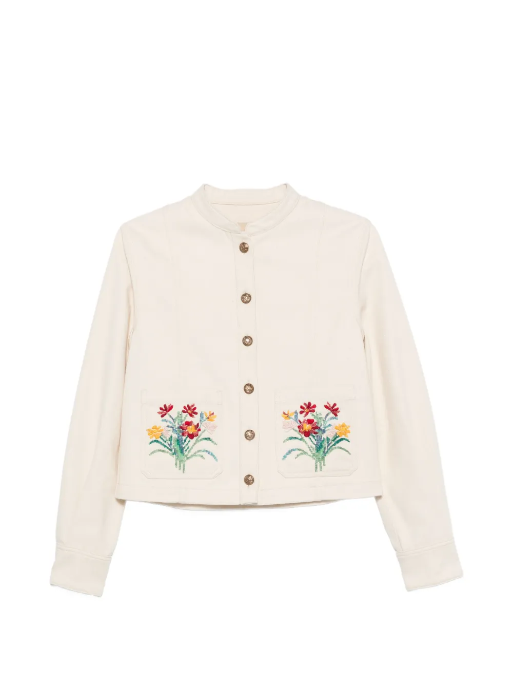 Valentino Garavani floral-embroidered jacket Beige