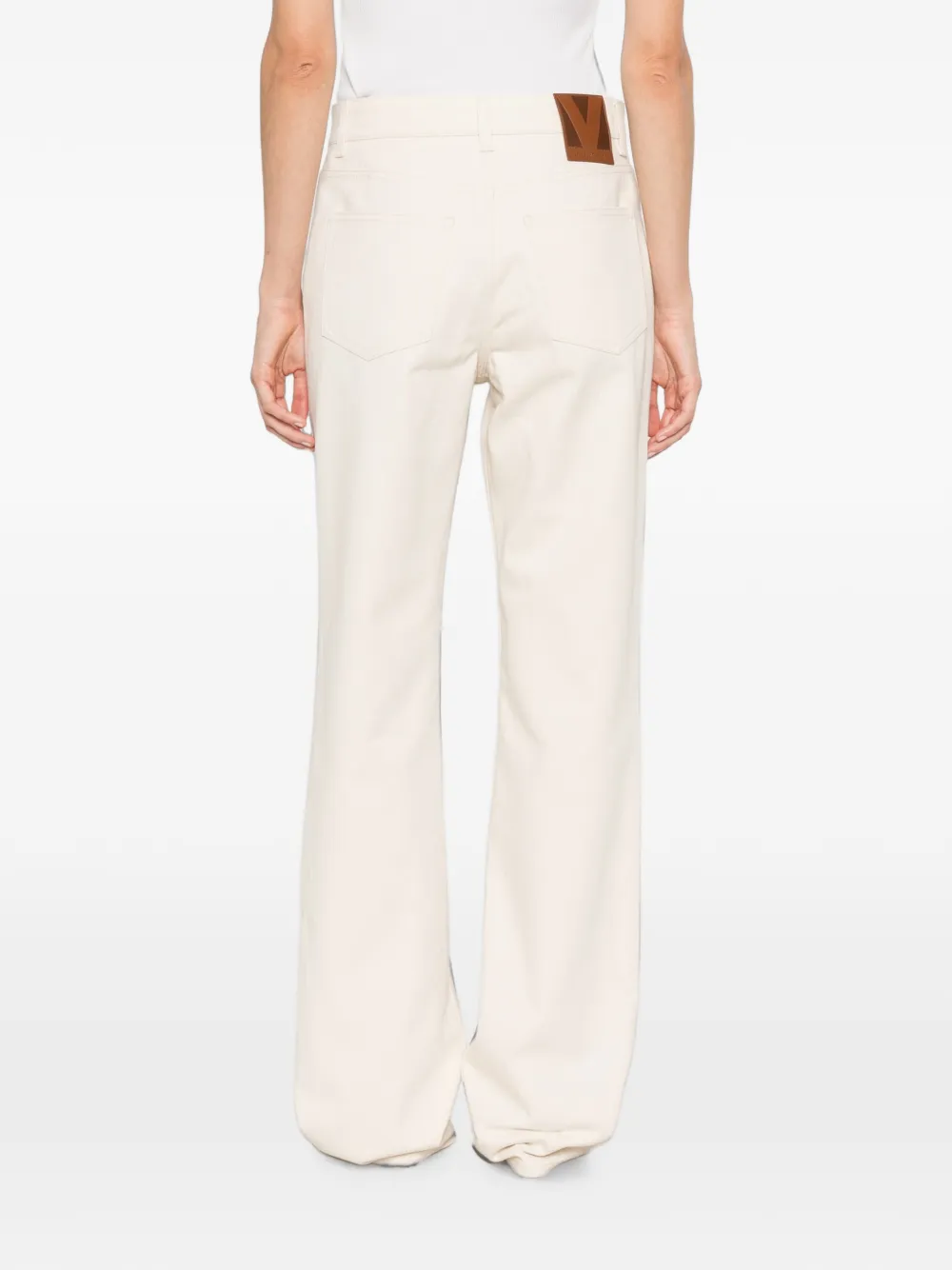 Valentino Garavani Jeans met geborduurde bloemen Beige