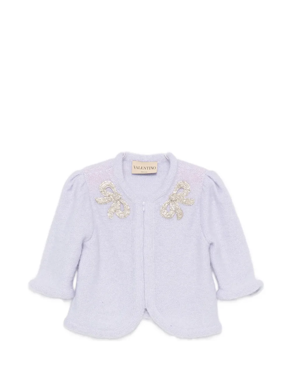 Valentino Garavani bow-embellished cardigan - Purple
