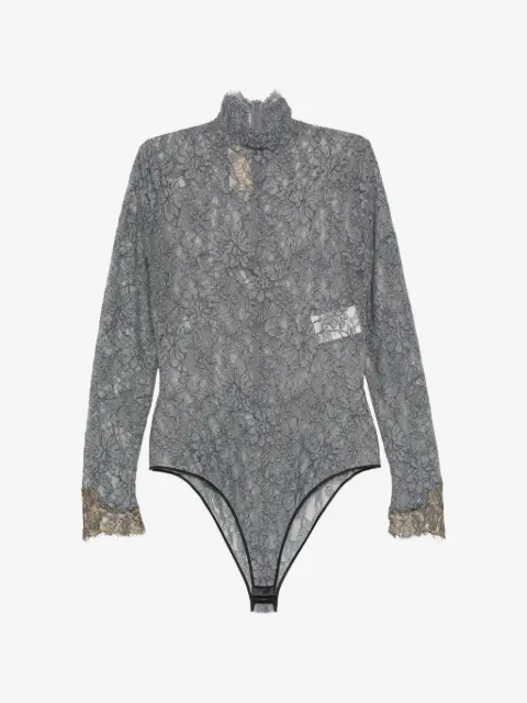 Valentino Garavani body manga larga con detalle de encaje