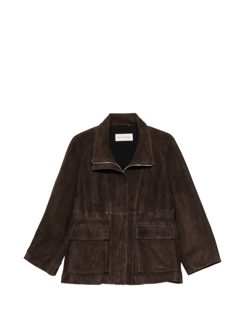 Nour Hammour Quai suede jacket - Marrone