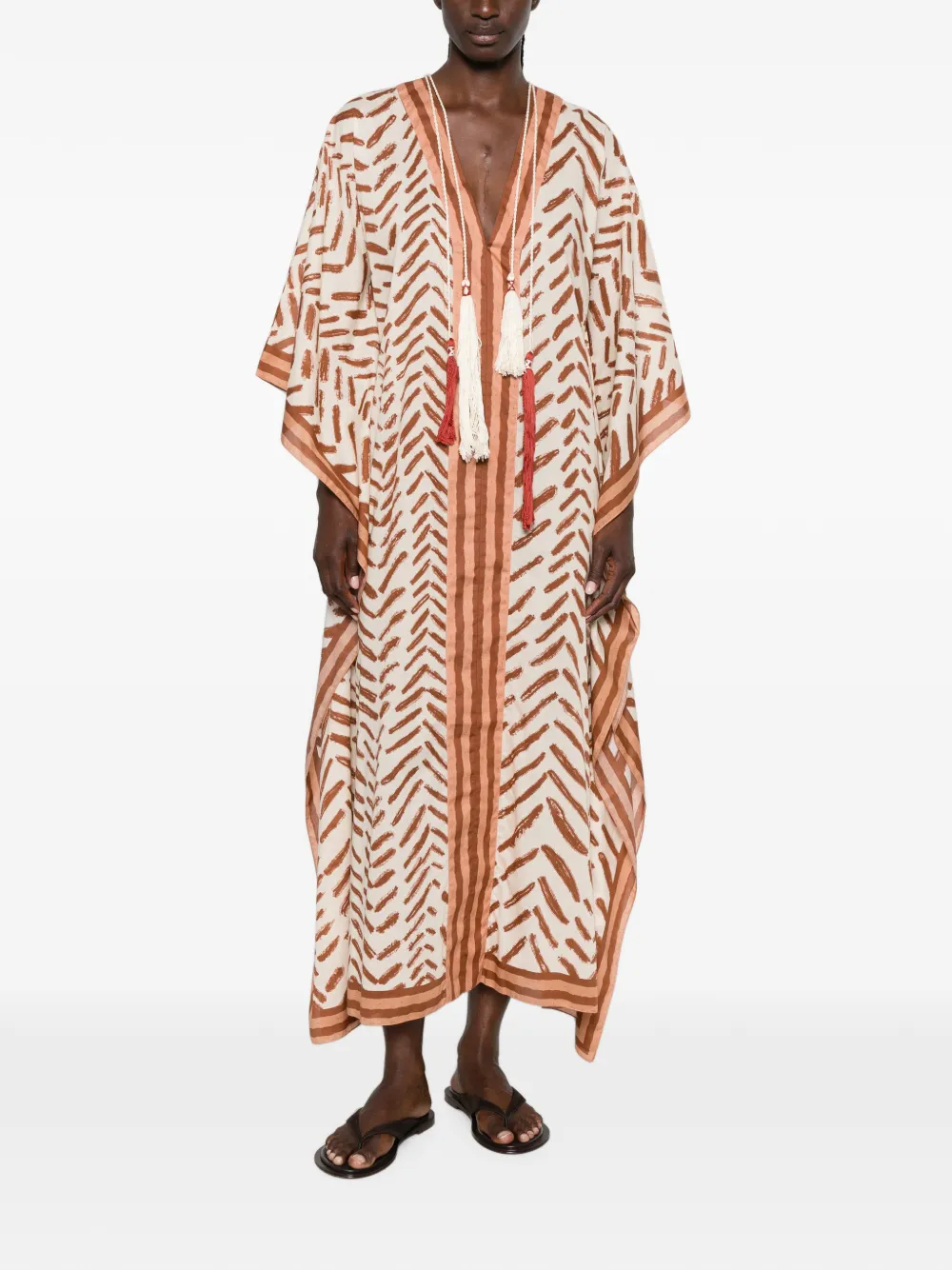 Johanna Ortiz The Secret of the Sun maxi-jurk met kwastje Beige