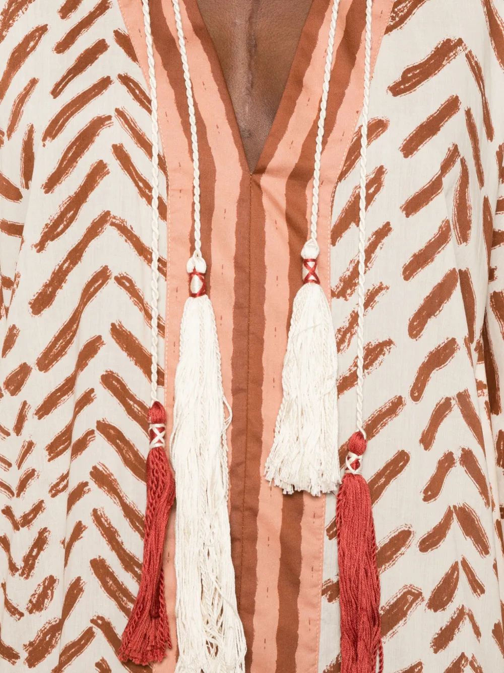 Johanna Ortiz The Secret of the Sun maxi-jurk met kwastje Beige