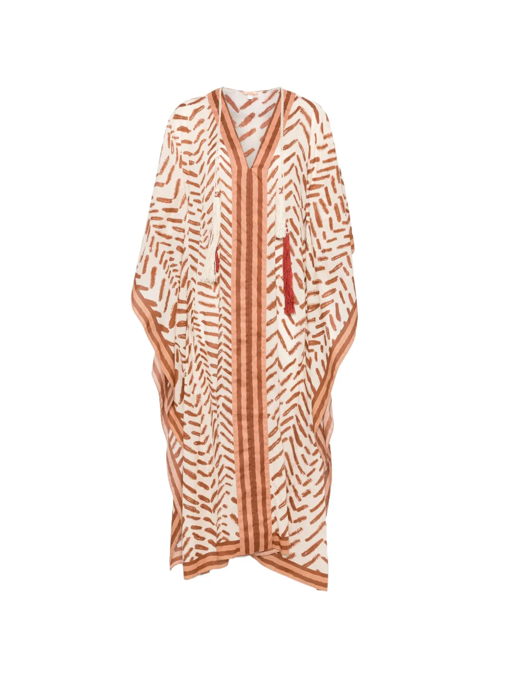 Johanna Ortiz tassel-detail midi dress - Toni neutri