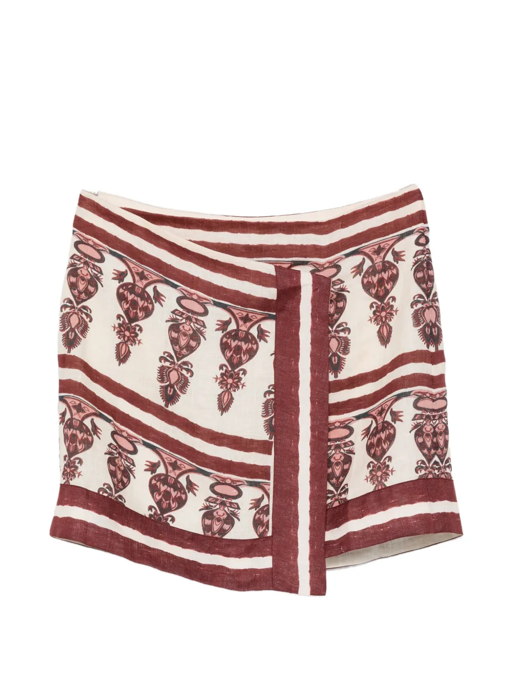 Johanna Ortiz Roots pattern mini skirt - Neutrals