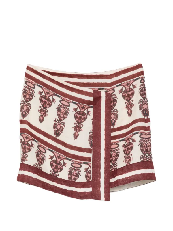 Johanna Ortiz Roots Wrap Skirt in Neutrals