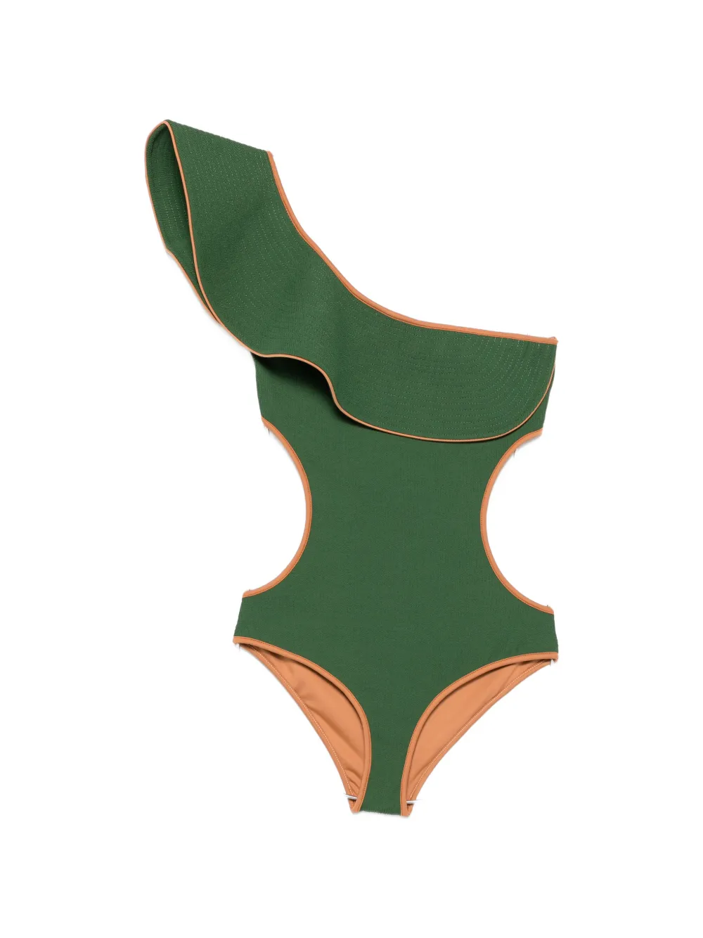 Johanna Ortiz Coastal Dream ruffled-detail swimsuit - Verde