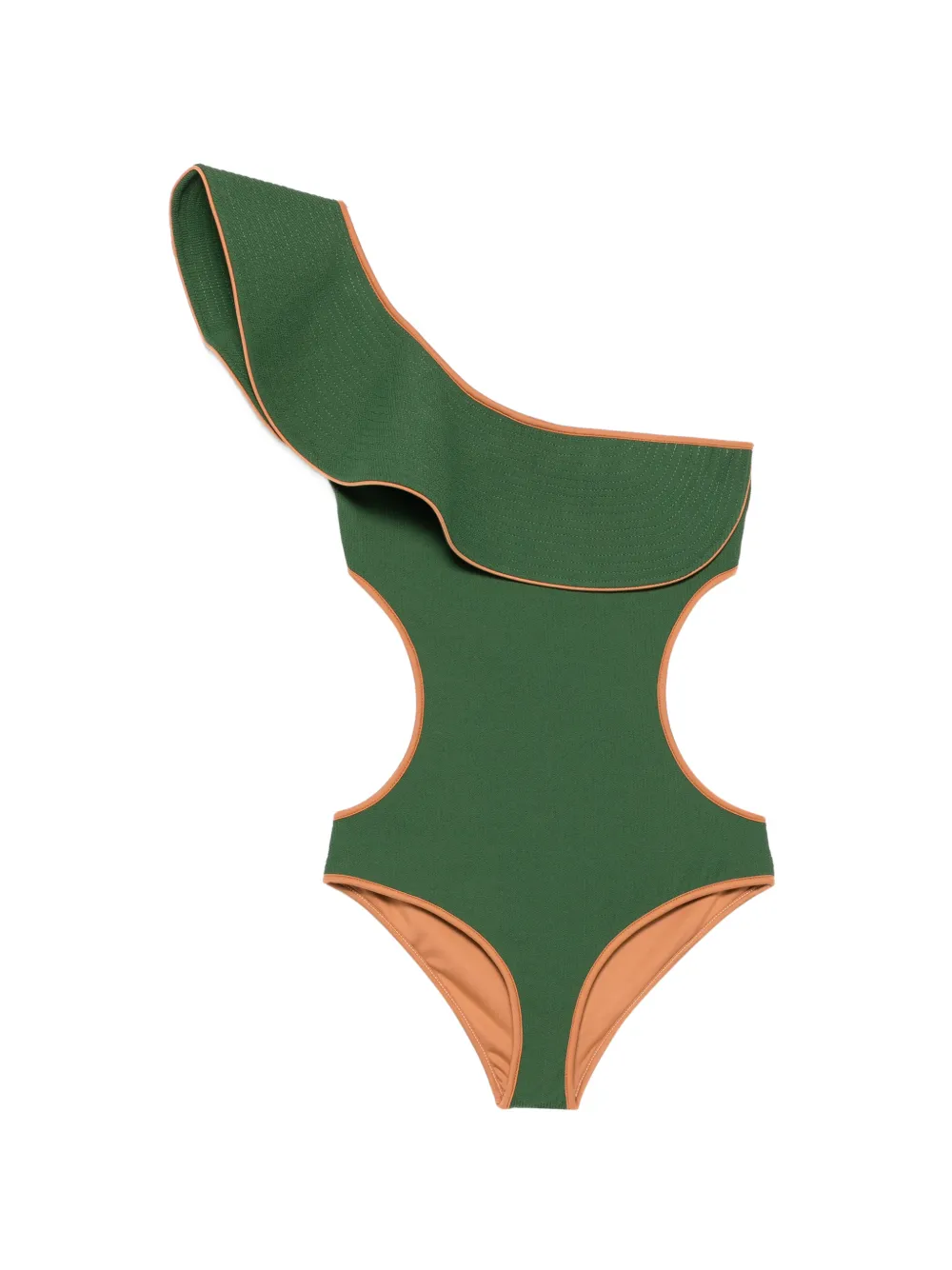 Johanna Ortiz Coastal Dream ruffled-detail swimsuit - Verde