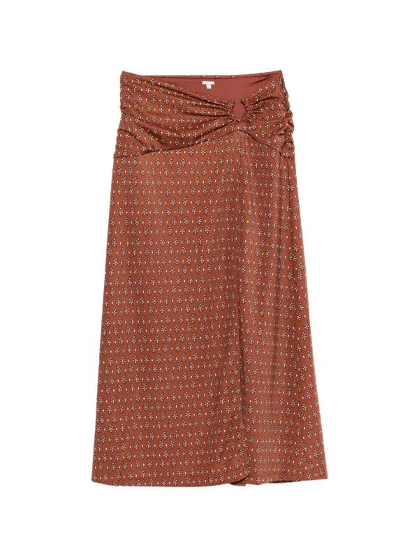 Johanna Ortiz Under the Sun Skirt in Brown