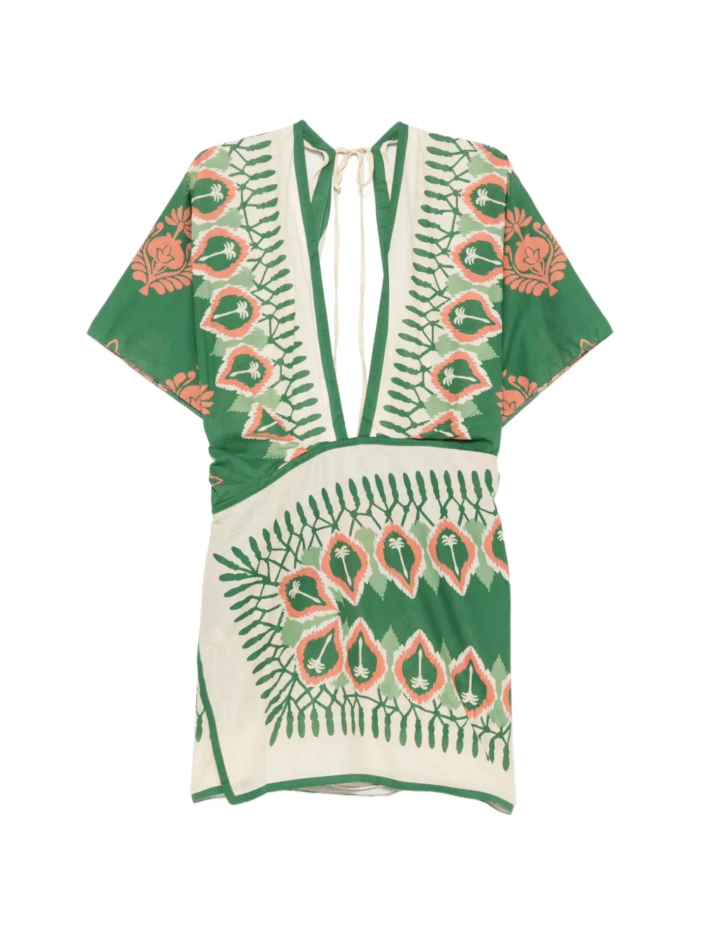 Johanna Ortiz printed open-back mini dress - Verde