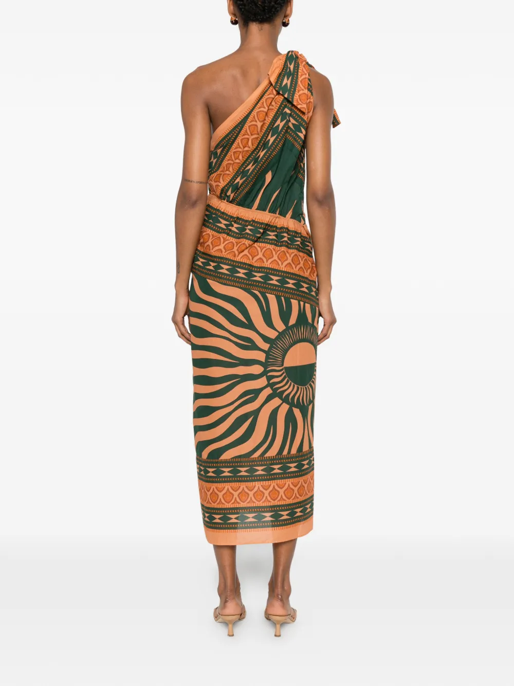Johanna Ortiz Embracing Courage asymmetrische midi-jurk Groen