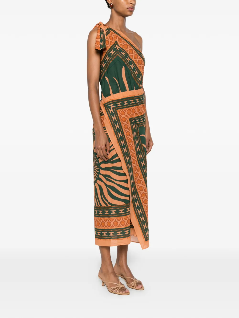 Johanna Ortiz Embracing Courage asymmetrische midi-jurk Groen