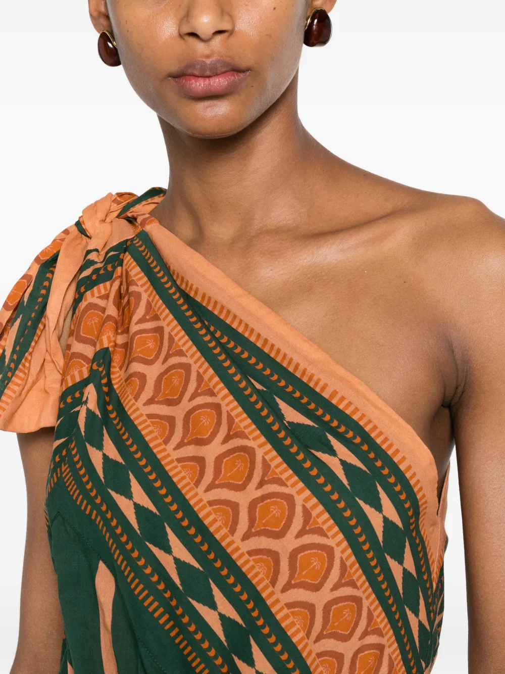 Johanna Ortiz Embracing Courage asymmetrische midi-jurk Groen