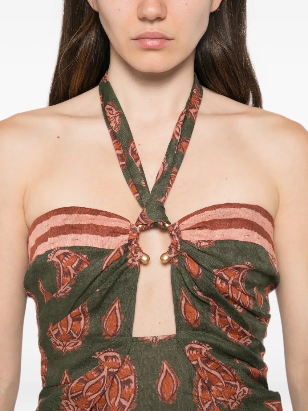 Johanna Ortiz Desert jurk met hart Groen