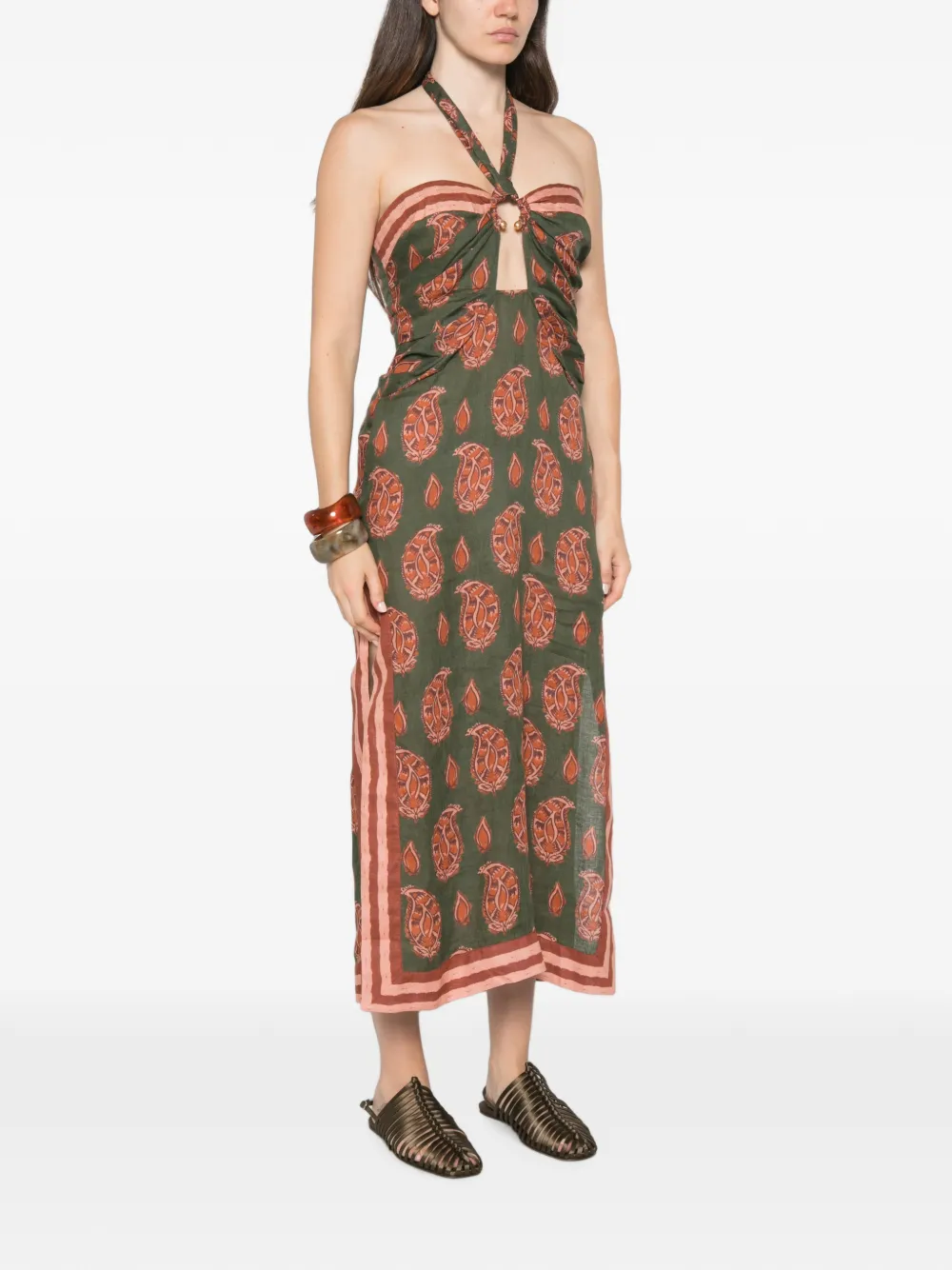 Johanna Ortiz Desert jurk met hart Groen