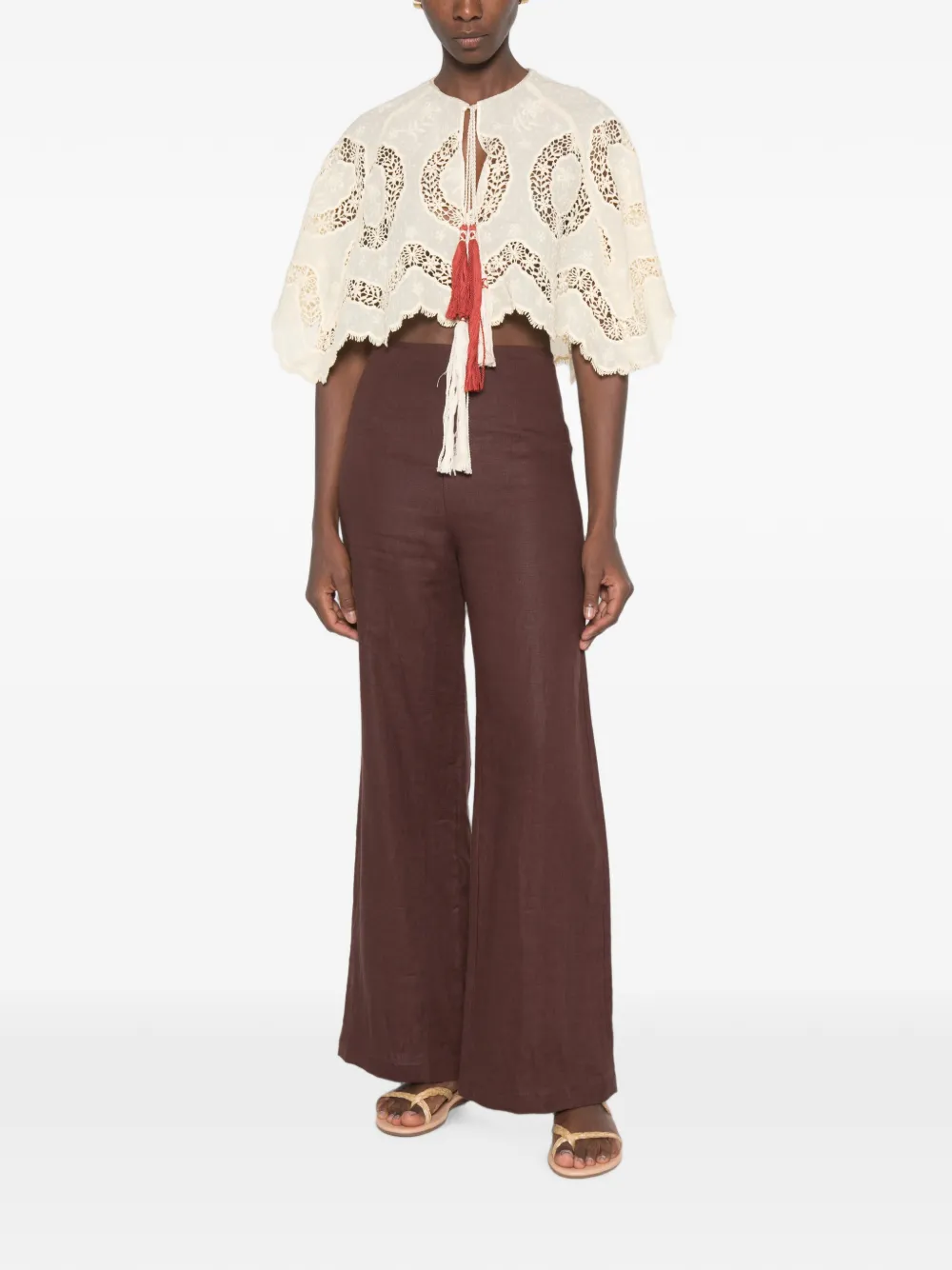 Johanna Ortiz Blouse met kwastje Beige