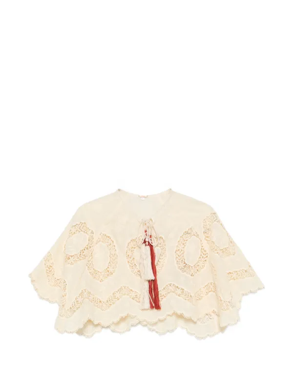 Johanna Ortiz Tassel-detail Blouse in Neutrals