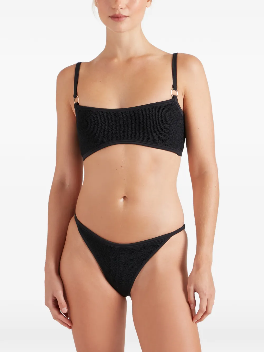 Hunza G Iris bikini met gekreukt effect Zwart